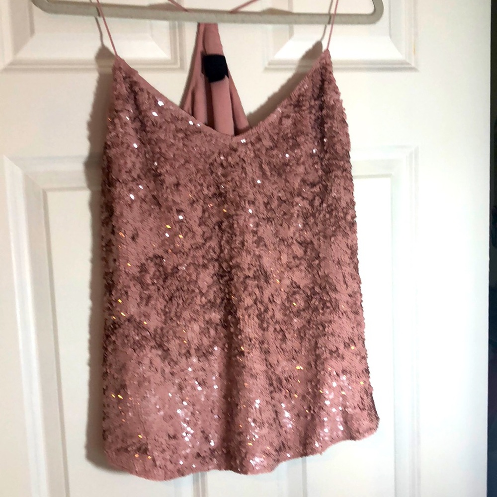 JCrew Sequin Champagne color top